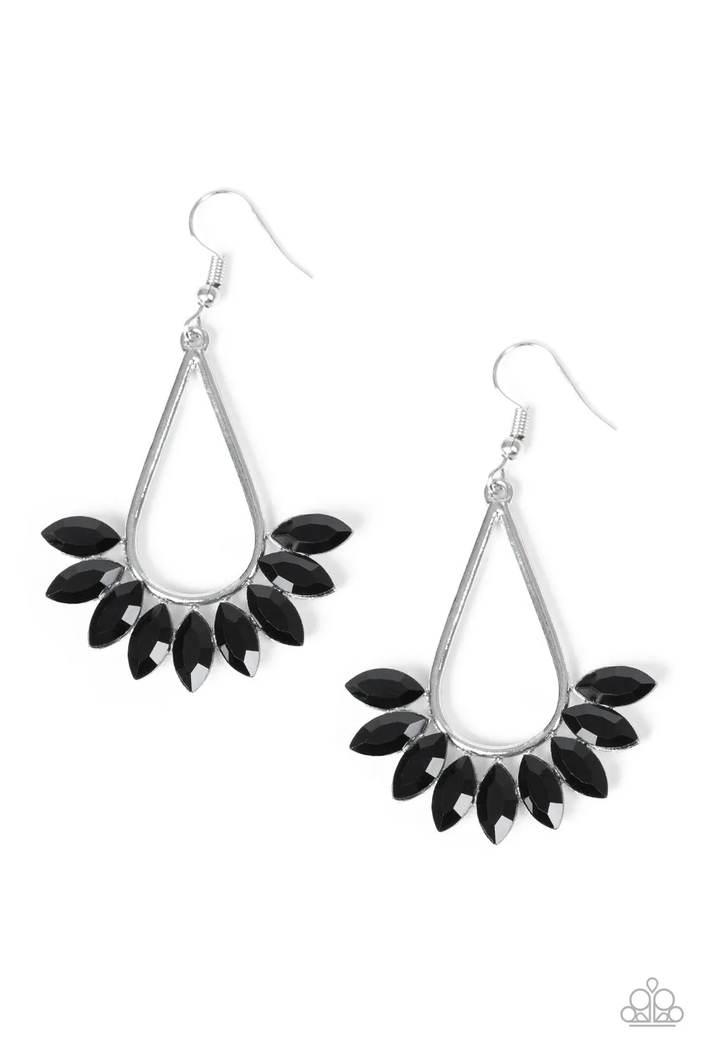 Be On Guard Black Earrings