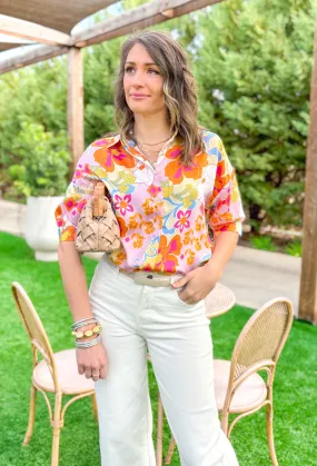 Becca Floral Button Up Top