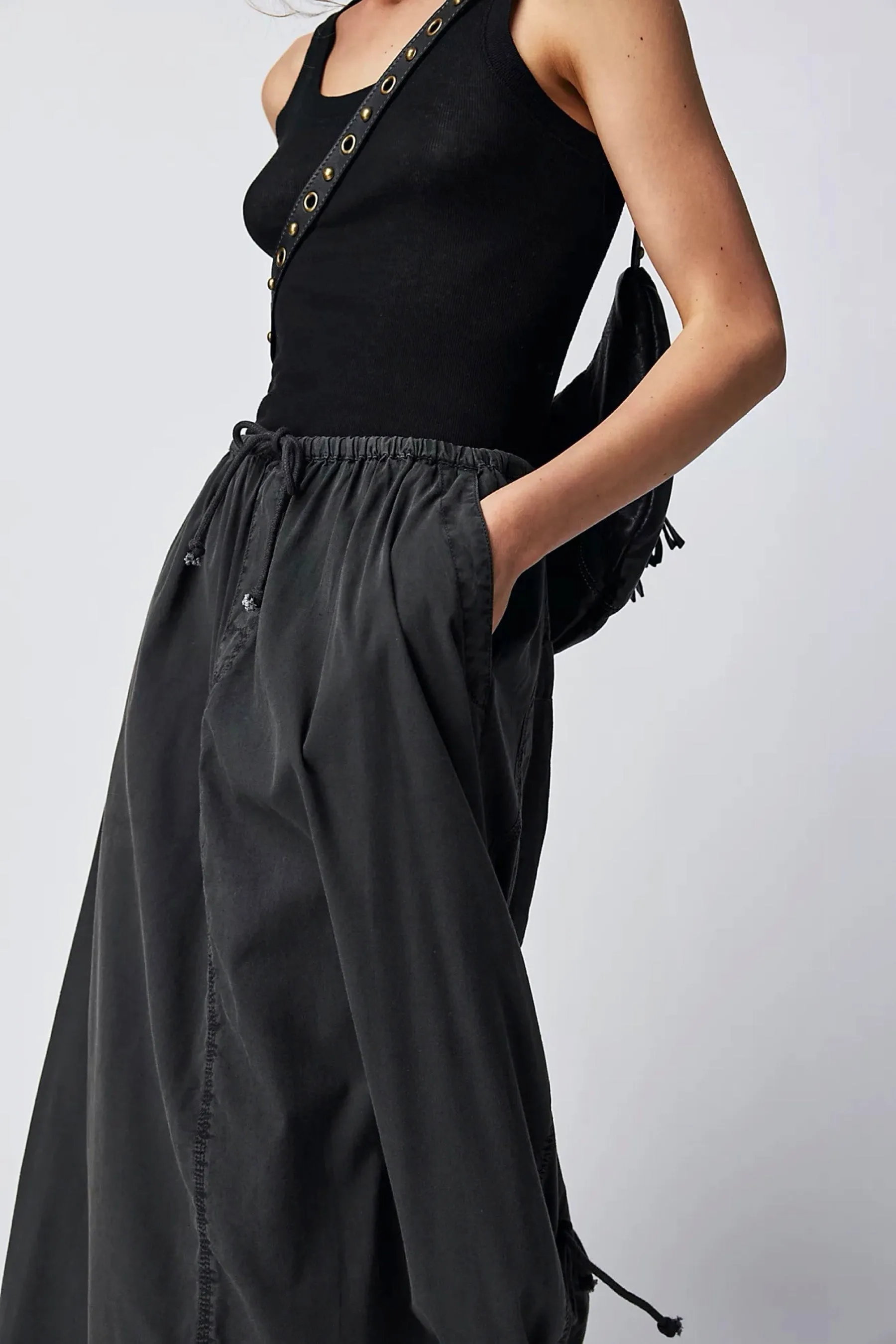 Black Picture Perfect Parachute Skirt