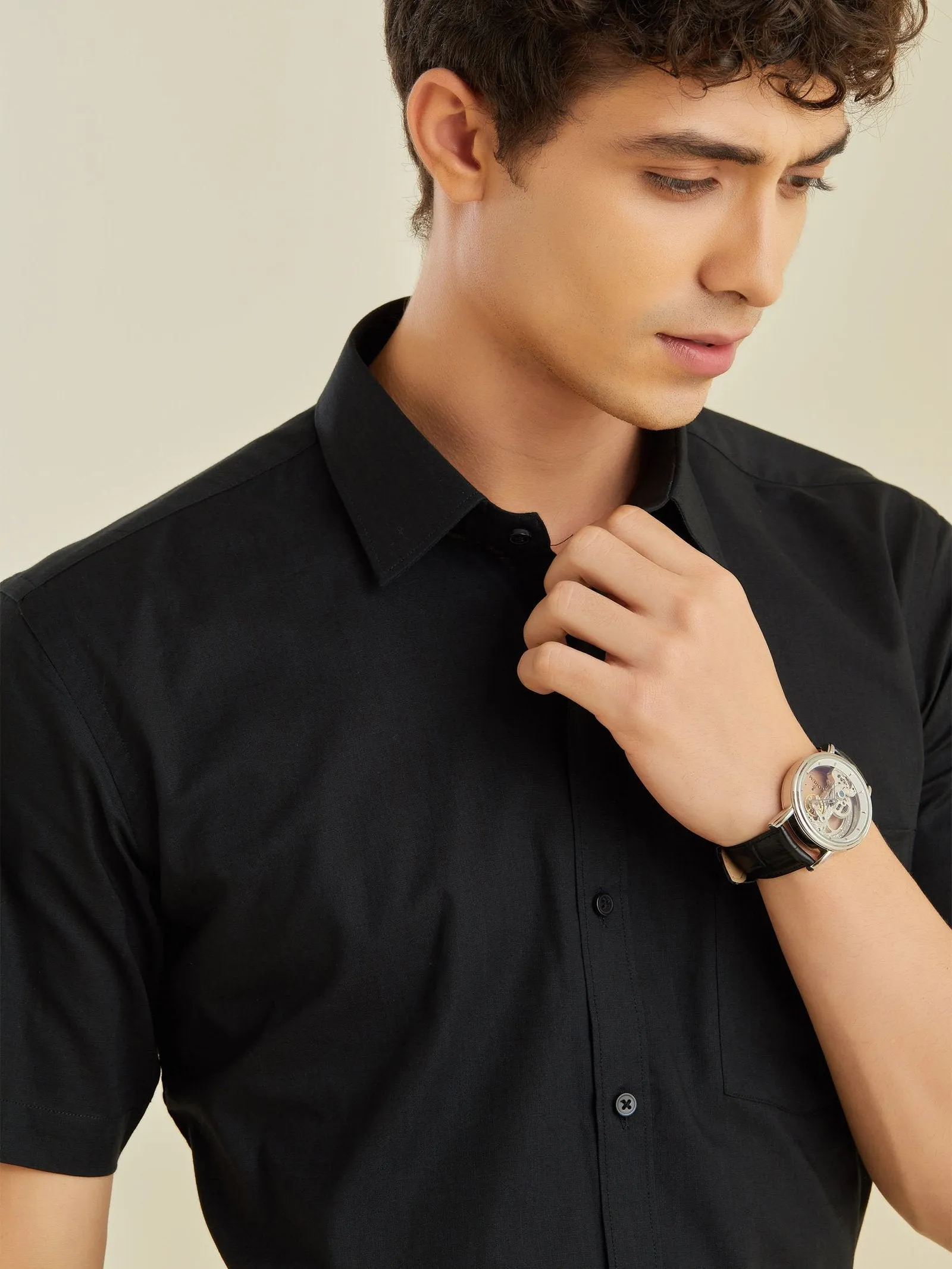 Black Solid Shirt