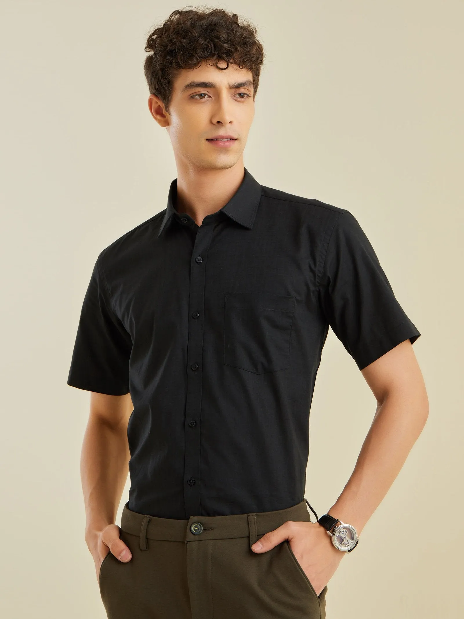 Black Solid Shirt