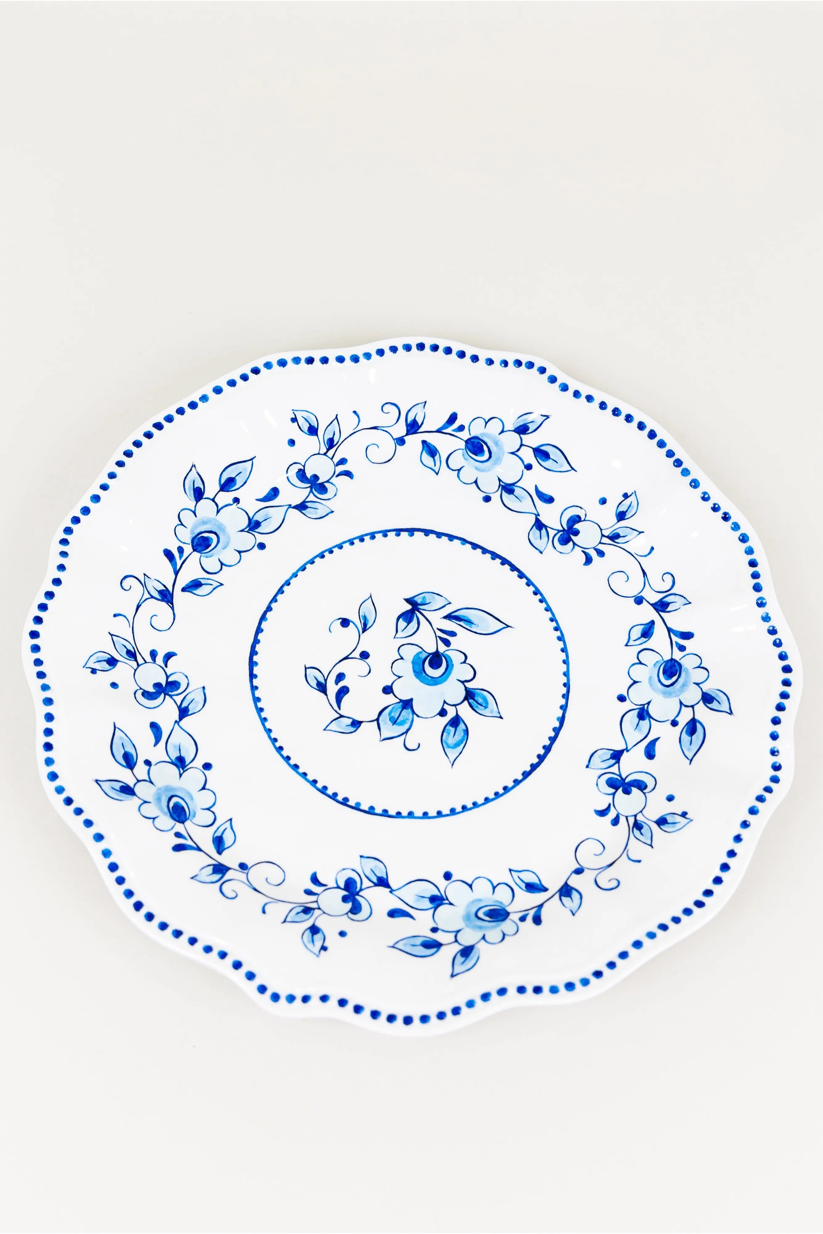 Blue Floral Melamine Plate