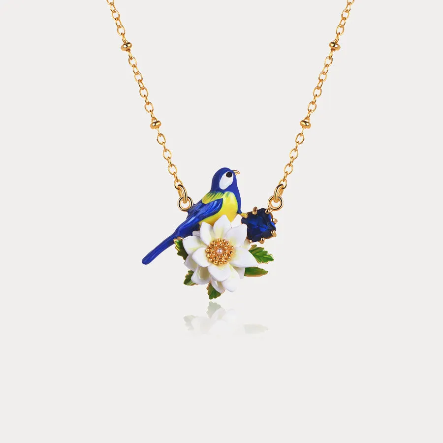 Blue Tit Gem Necklace