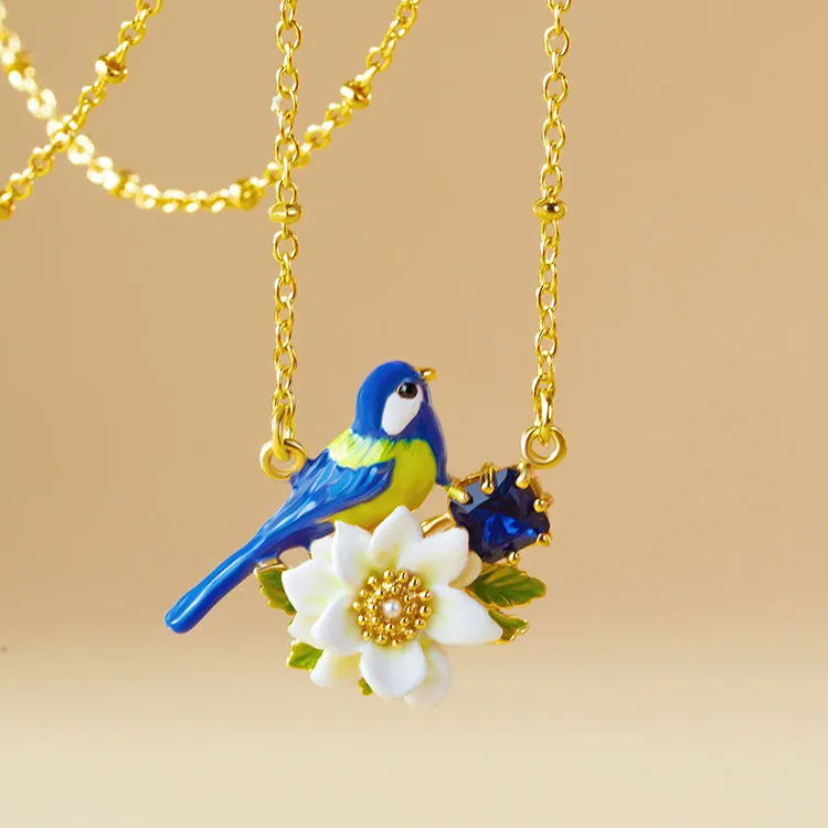 Blue Tit Gem Necklace