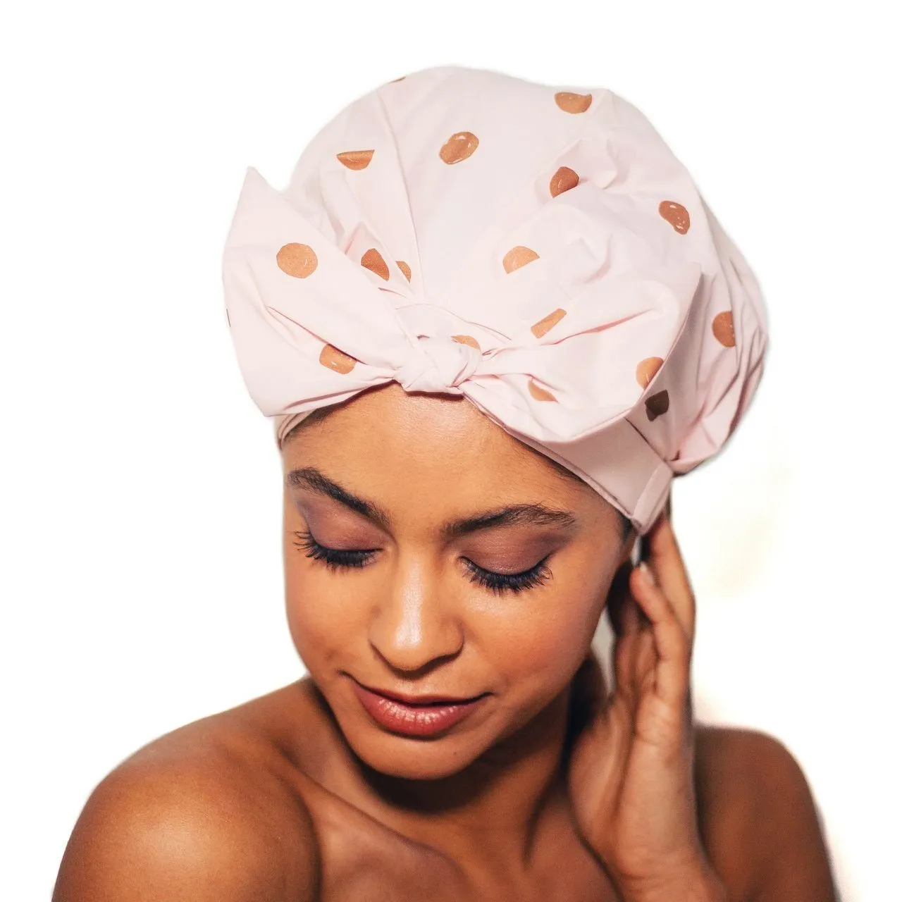 Blush Dot Shower Cap