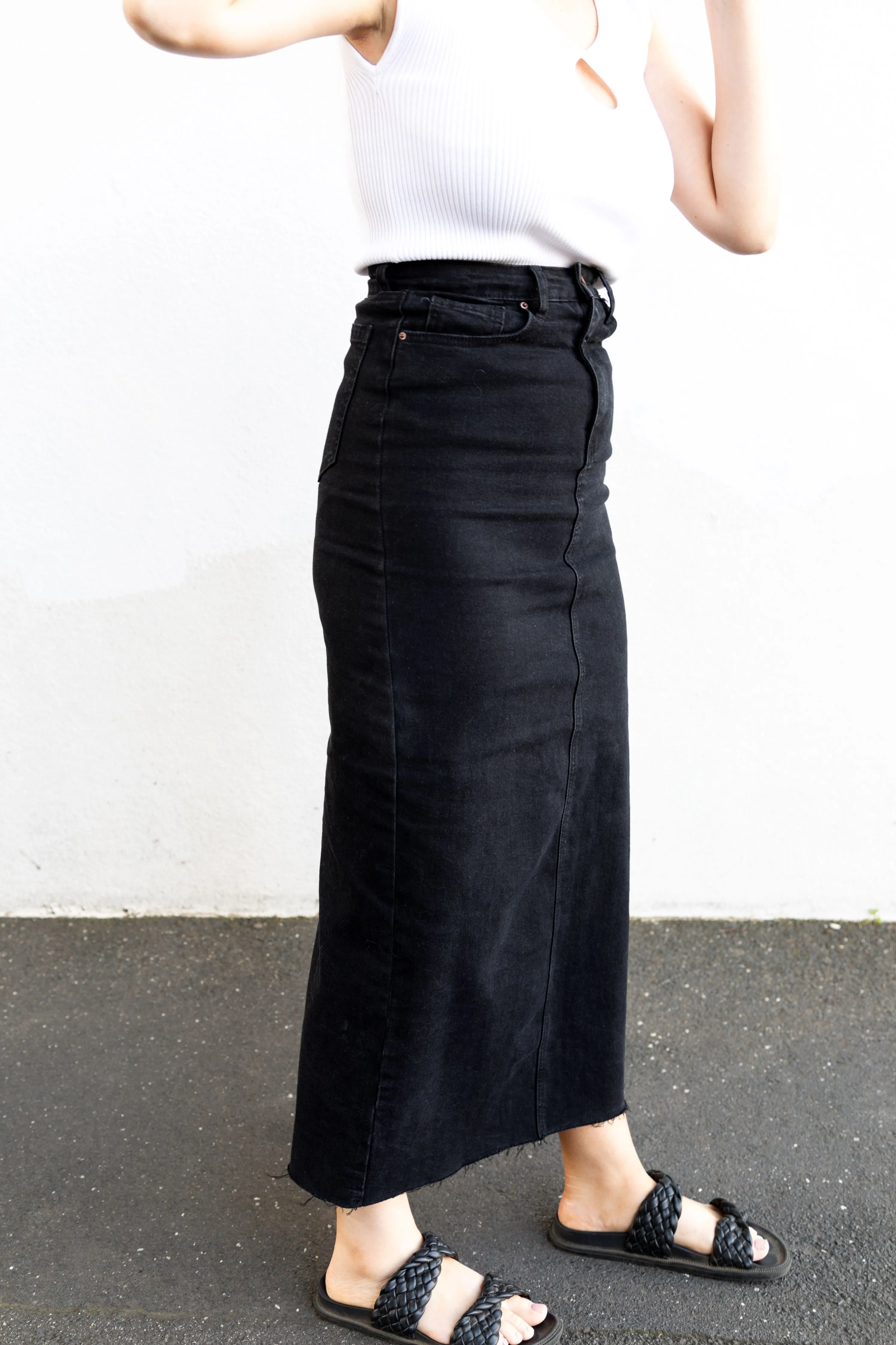 Bowie Denim Skirt (Black)