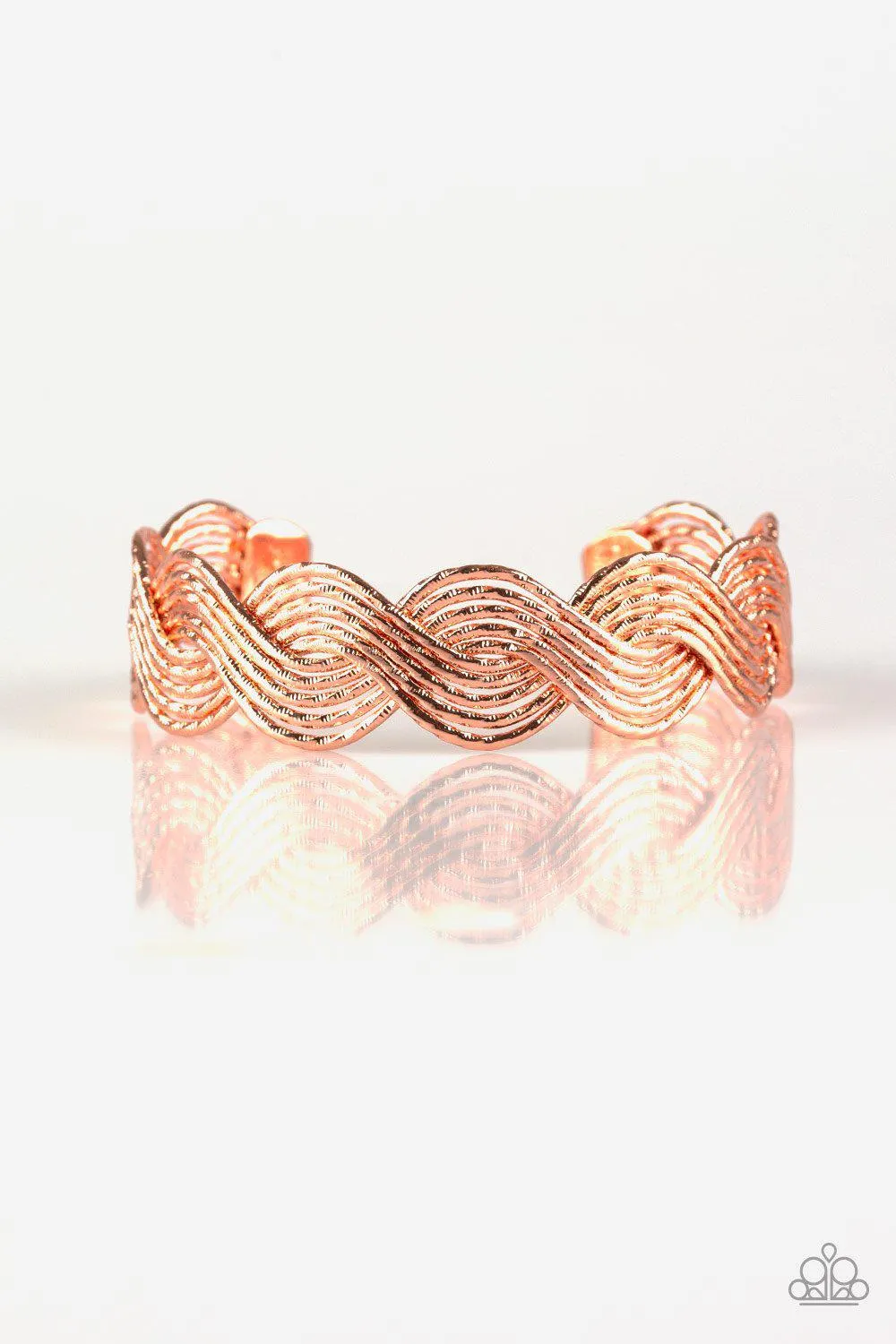 Braided Brilliance Shiny Copper Cuff Bracelet - Paparazzi Accessories