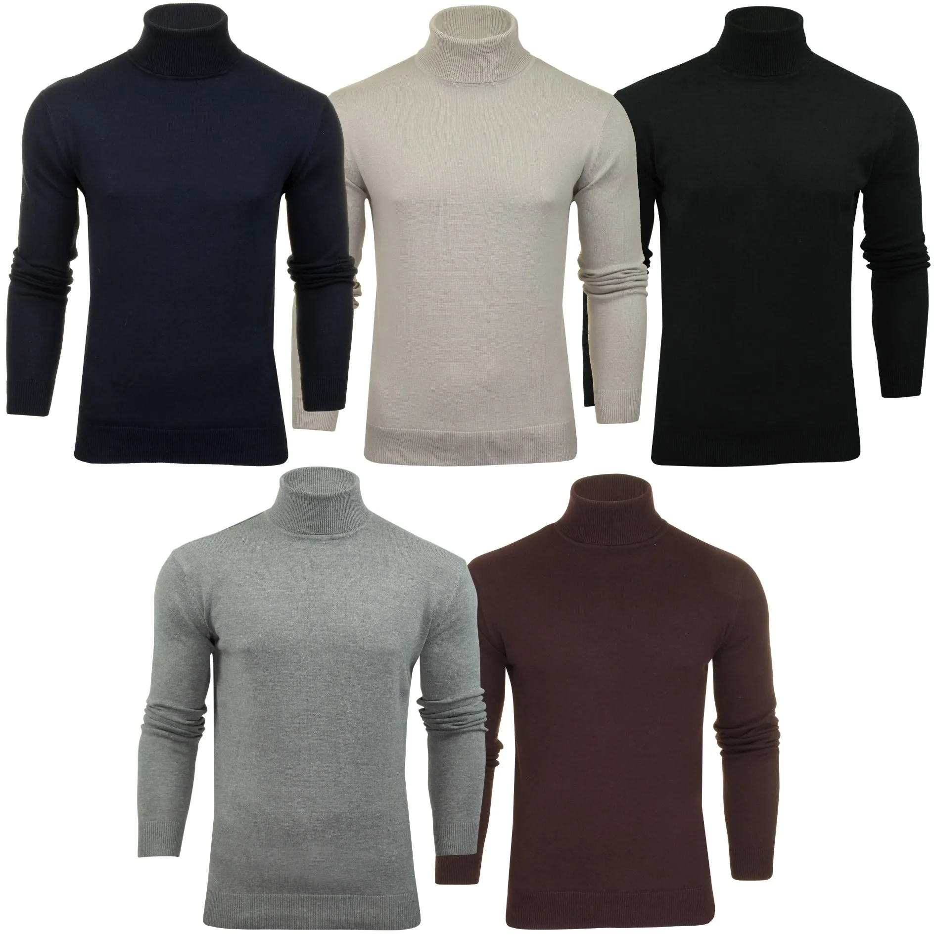 Brave Soul Mens Polo Roll Neck Jumper Hume