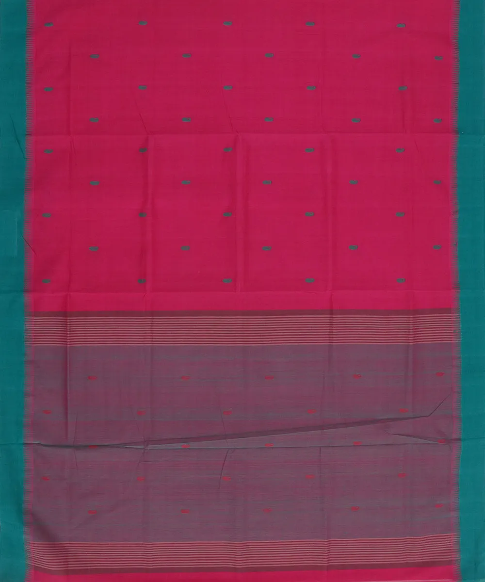 Brick red butta handwoven rajahmundry cotton saree