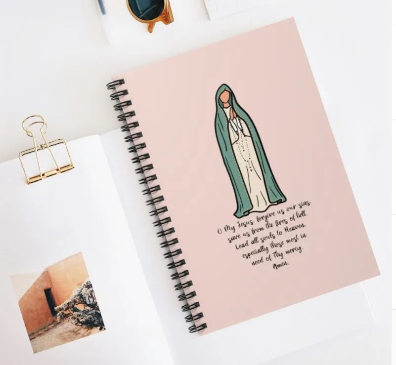 Catholic Our Lady of Fatima Notebook, Prayer Journal, Diary