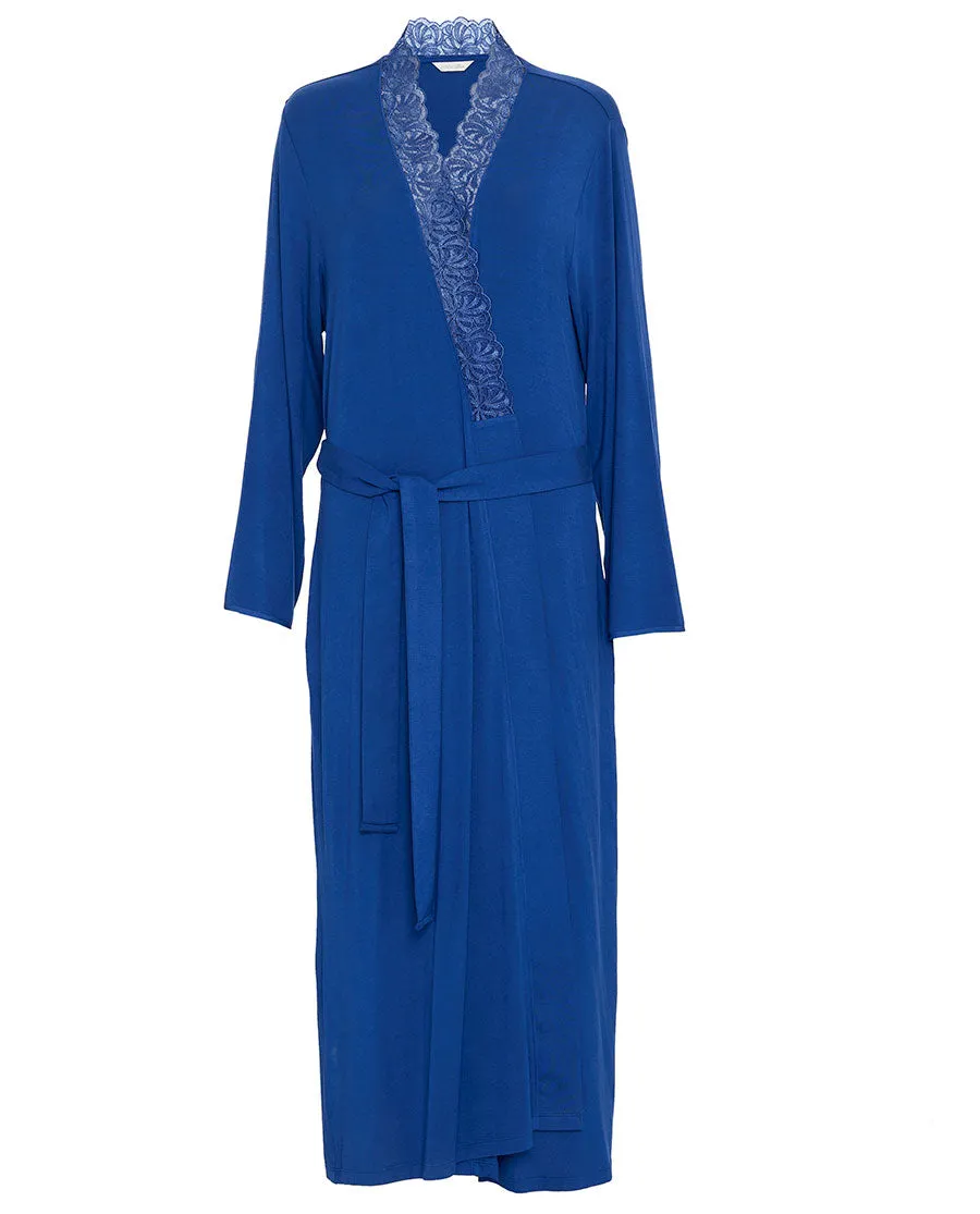 Cecilia Lace Detail Jersey Long Dressing Gown