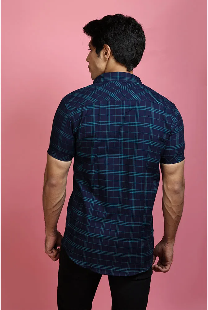 Check Shirt for Men - Men Casual Green Checked Shirt