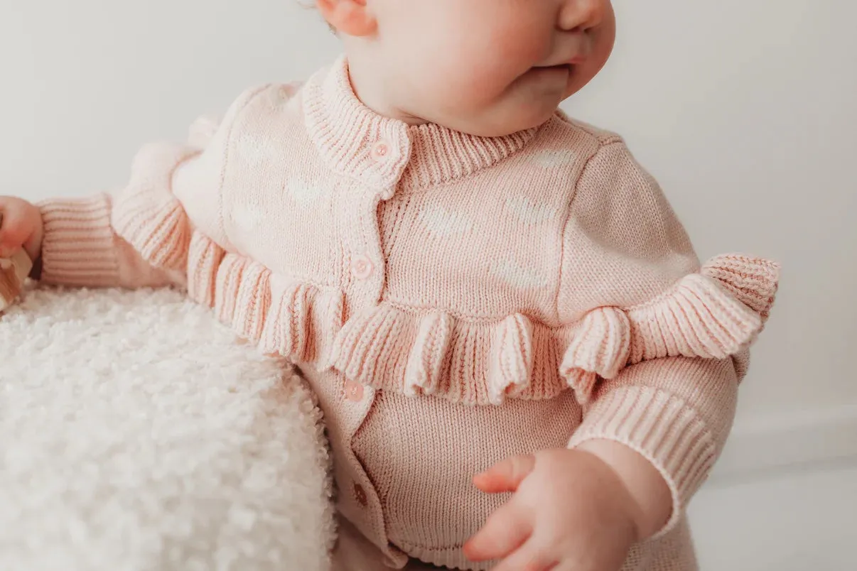 Child Of Mine Sweetheart Cardigan - Blush Hearts