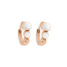 Classic Gigi White hoops, Rose Gold