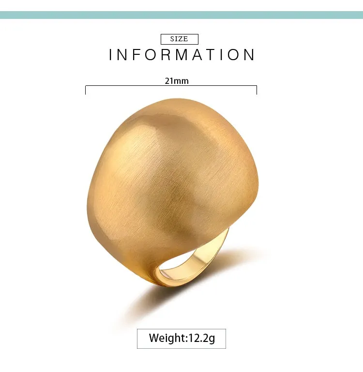 Contemporary Polished Geometric Dome Statement Ring