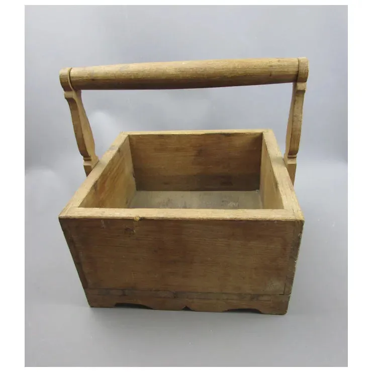 Continental Wooden Cutlery Box Trug Vintage c1950