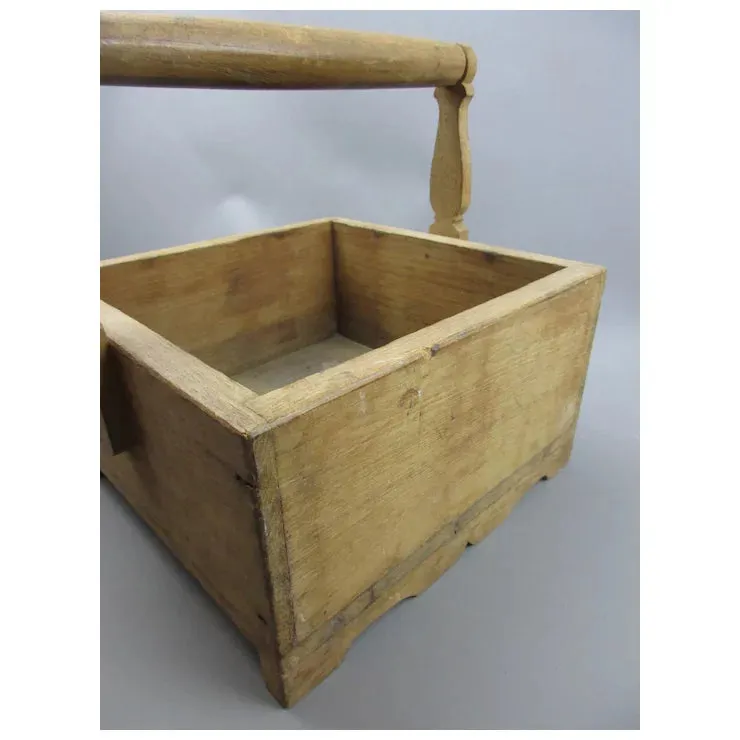 Continental Wooden Cutlery Box Trug Vintage c1950