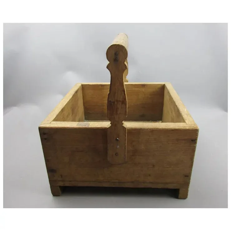 Continental Wooden Cutlery Box Trug Vintage c1950