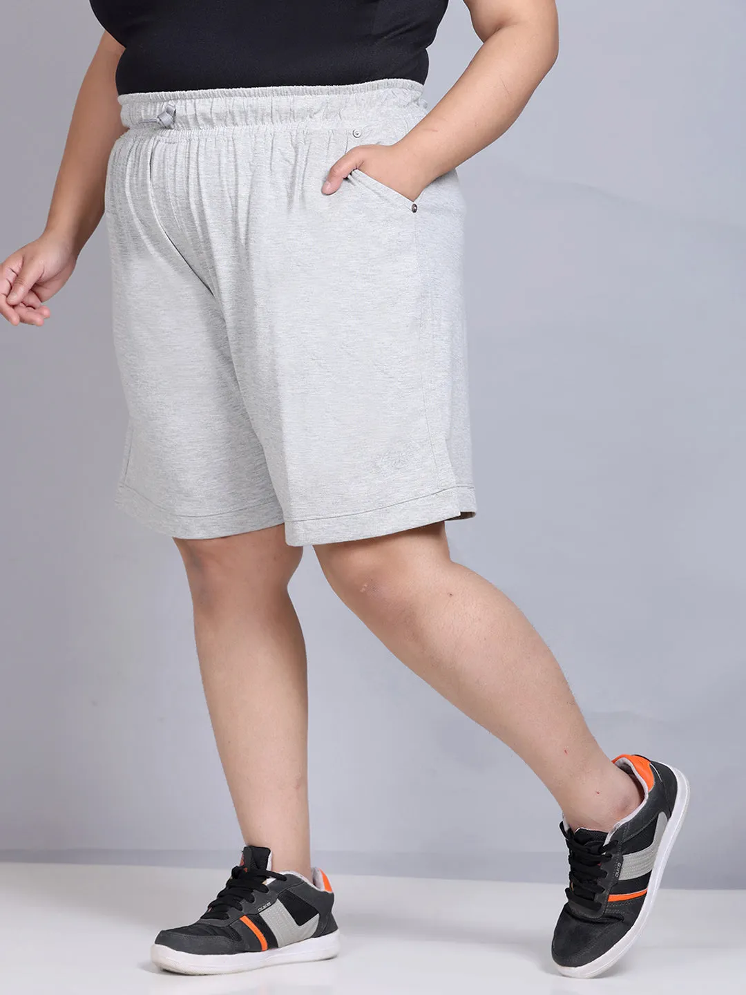 Cotton Shorts For Women - Plain Bermuda - Grey