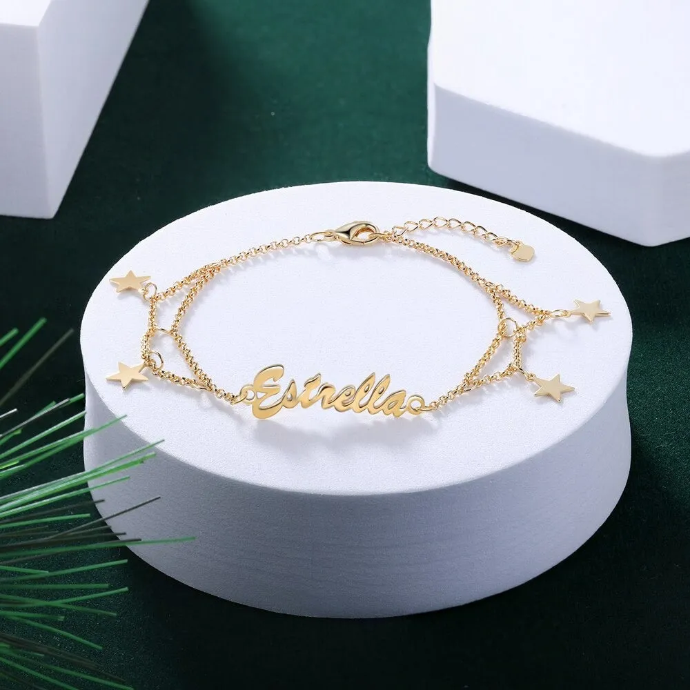 Customized Name Multiple Star Bracelets & Bangles