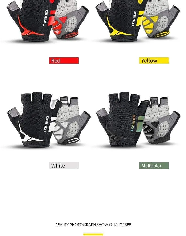 Cycling Bike Half Finger Non-slip Gloves Shockproof Summer Breathable MTB Road Bicycle Gloves Men Women Cycling Equipment