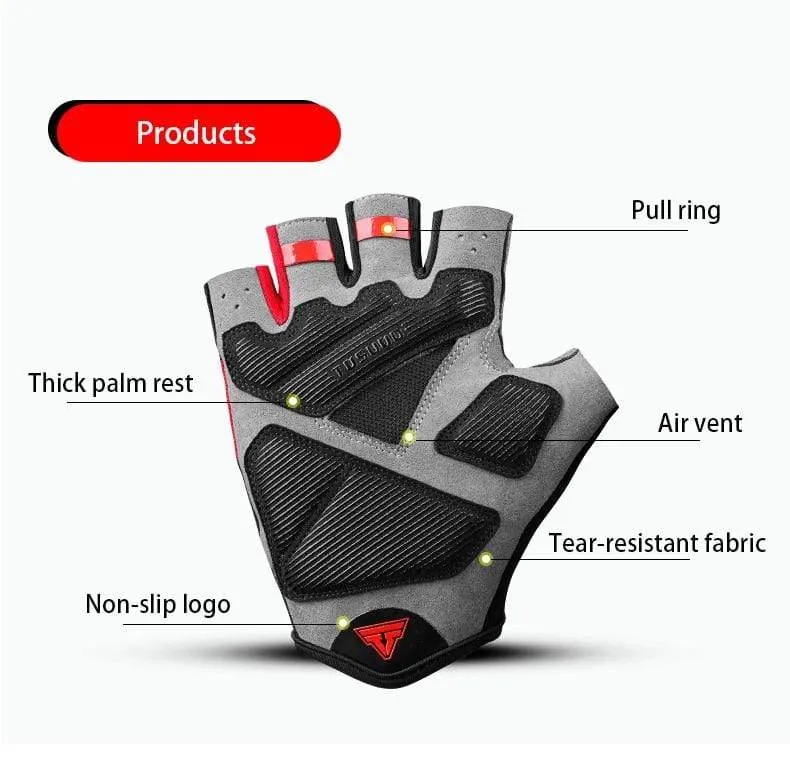 Cycling Bike Half Finger Non-slip Gloves Shockproof Summer Breathable MTB Road Bicycle Gloves Men Women Cycling Equipment