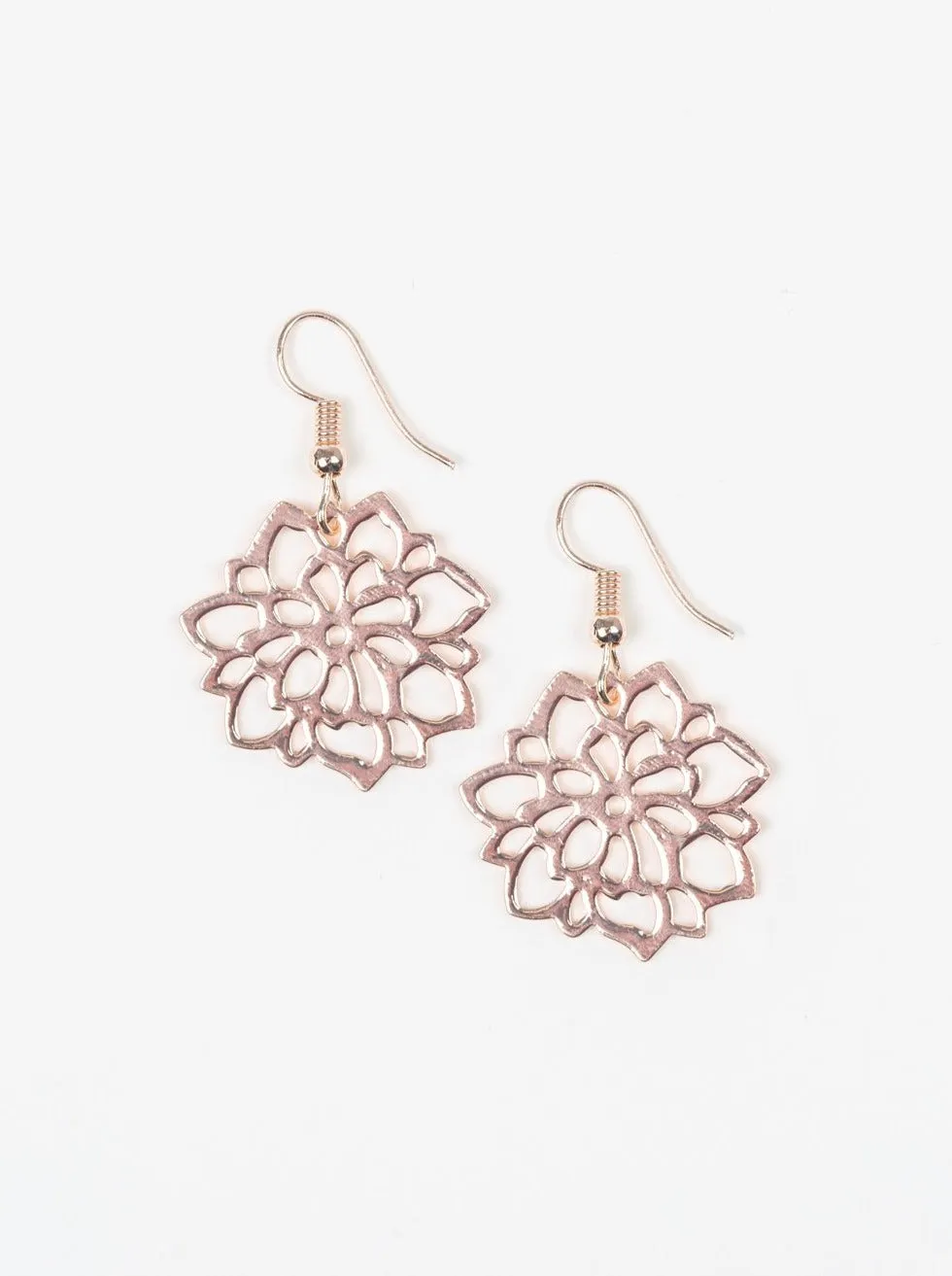 Darling Dahlia Rose Gold Earrings