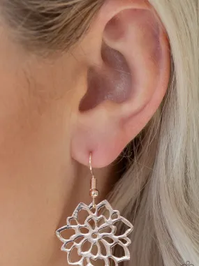 Darling Dahlia Rose Gold Earrings