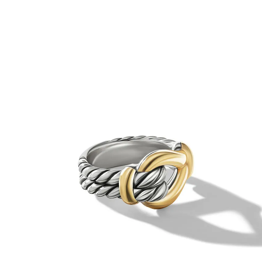 David Yurman Thoroughbred Loop Ring with 18K Yellow Gold 13MM