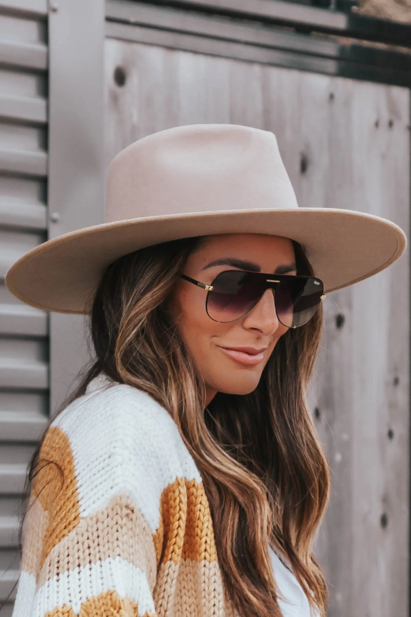 Day In The Shade Beige Wool Hat