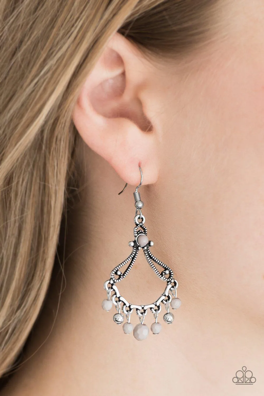 Dazzling Date Night Silver Earrings - Paparazzi Accessories