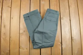 Deadstock Vintage 1980s ETA Pleated Trousers Size 29 x 29 / 80s Workwear / 1980s Pants / Olive Green /