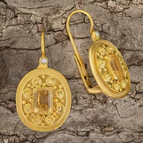 Dhaka Citrine and Pearl Earrings