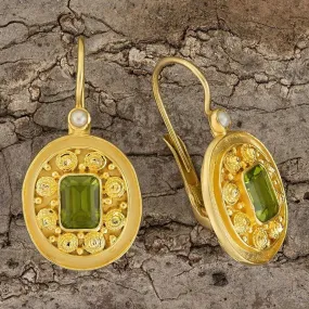 Dhaka Peridot and Pearl Earrings