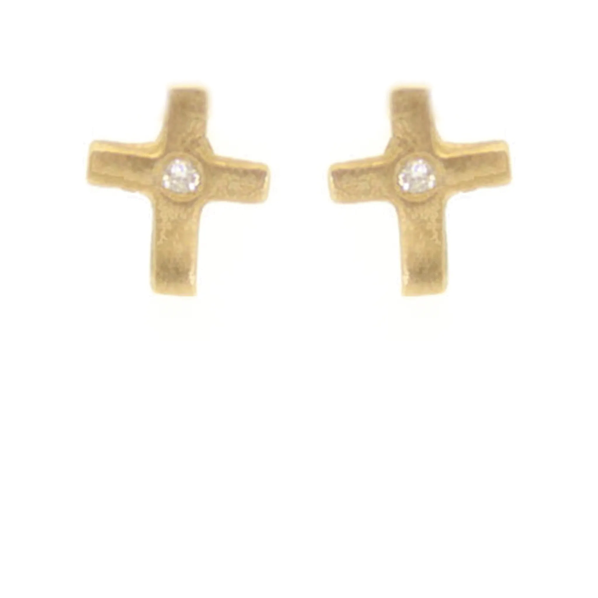 Diamond Cross Stud Earrings