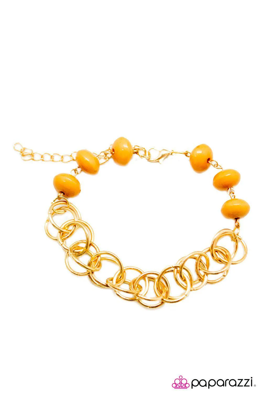 Divinely Divine Yellow and Gold Chain Bracelet - Paparazzi Accessories