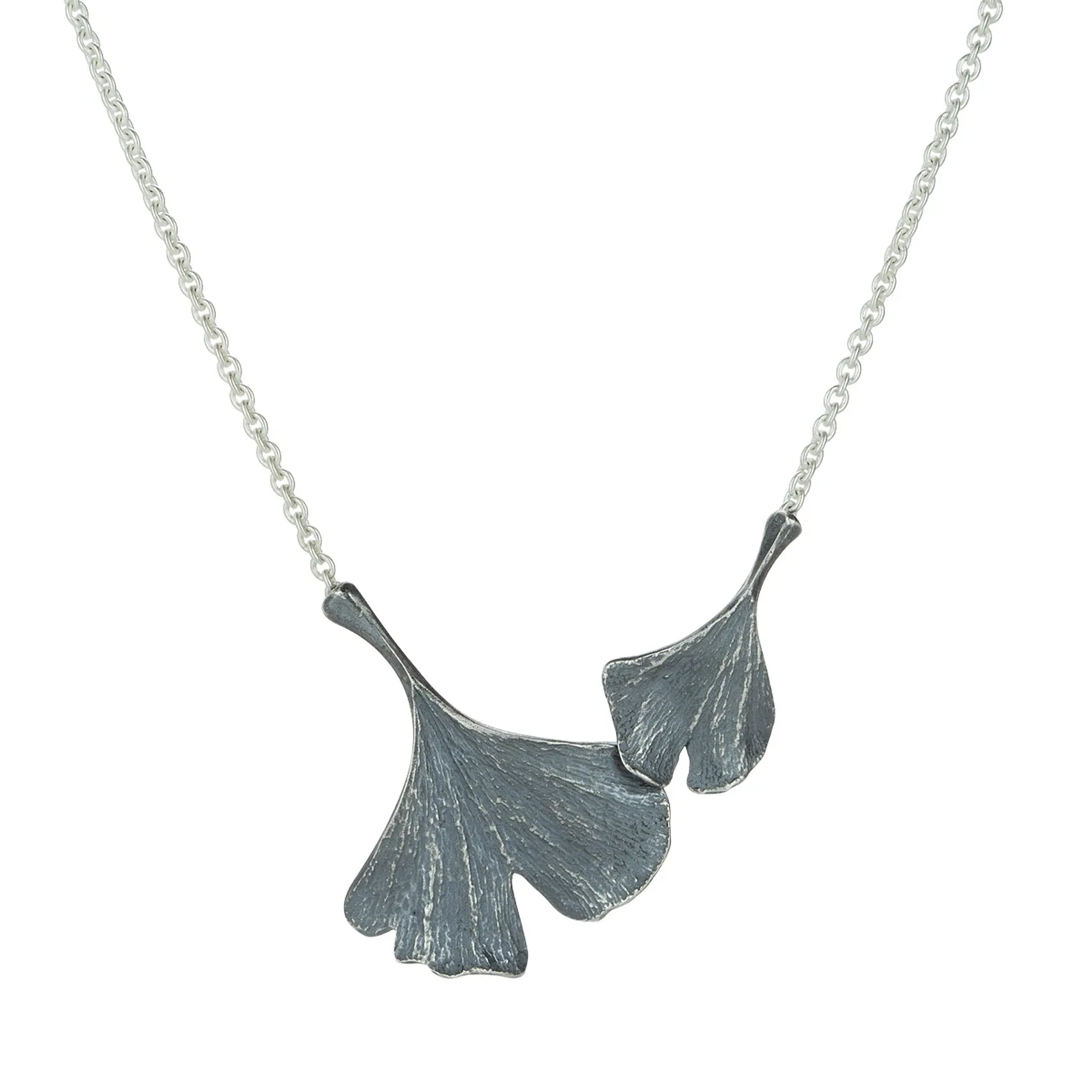 Double Ginkgo Pendant Necklace