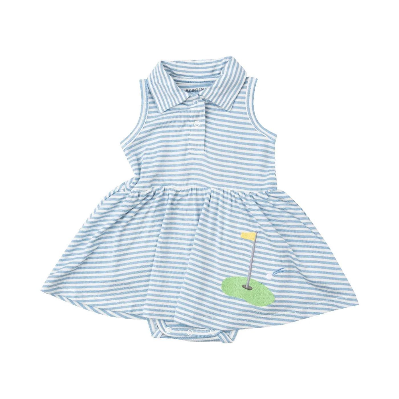 Dream Blue Stripe Golf Tank Bodysuit Dress by Angel Dear