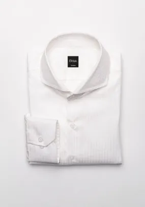 Egyptian White Gloss Jacquard Shirt