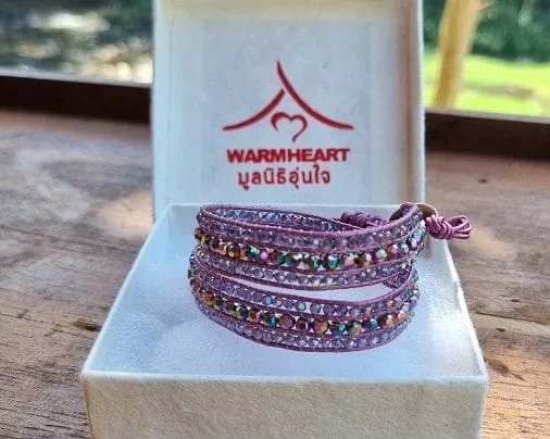 Elena wrap bracelet metallic mauve