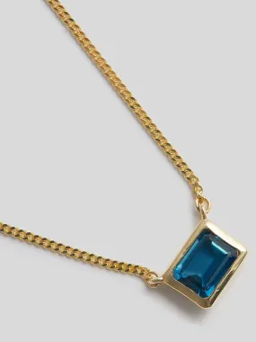 Emerald Cut Bezel Necklace