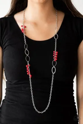 Flirty Foxtrot Red Necklace Set