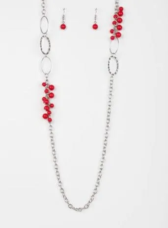 Flirty Foxtrot Red Necklace Set