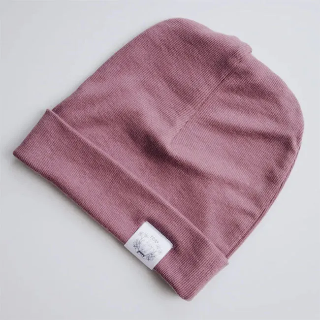 Fox and Poppy Ribbed Knit Beanie - Americano Rose