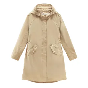 Giubbino Donna Woolrich Long Summer Parka Beige