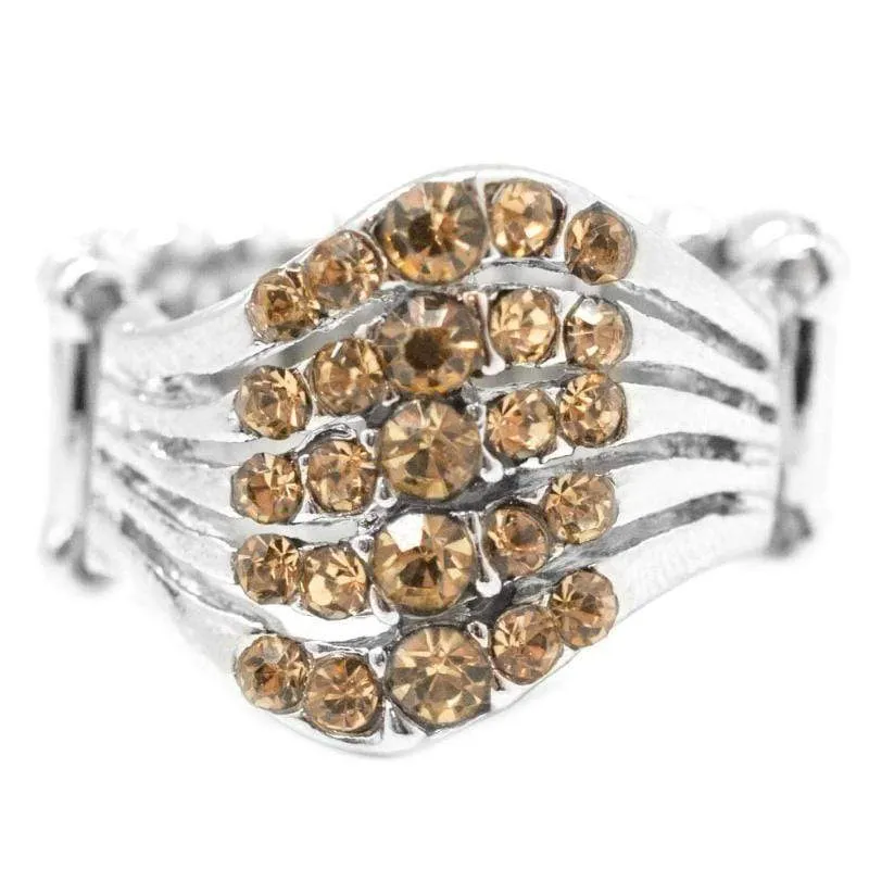 Glow Away! Brown Rhinestone Ring