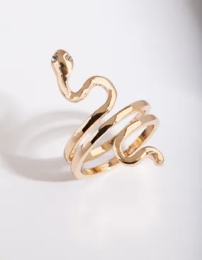 Gold Fine Sleek Snake Ring