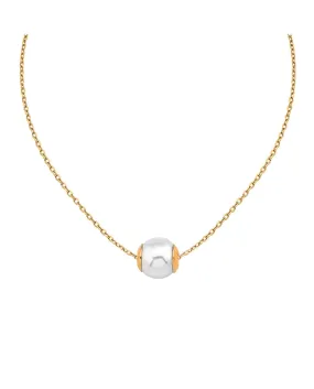 Gold Plated Choker with a 10mm Round White Pearl, 13   4 inches Length, Nuada Collection