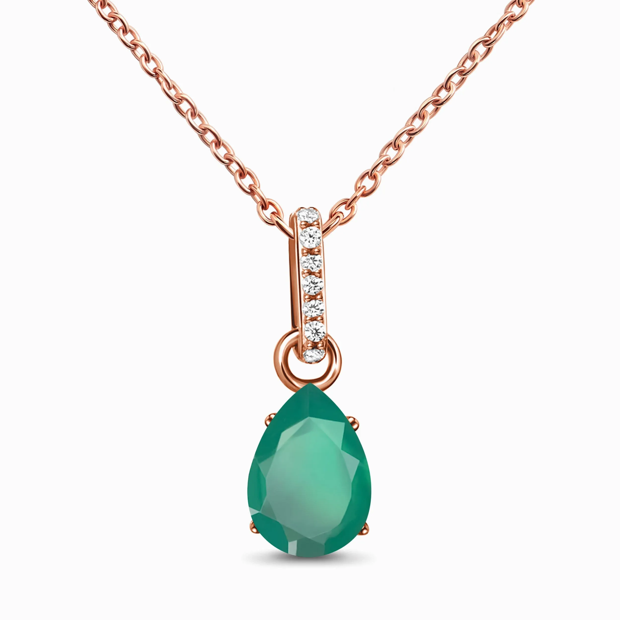 Green Onyx Necklace Sway - May Birthstone