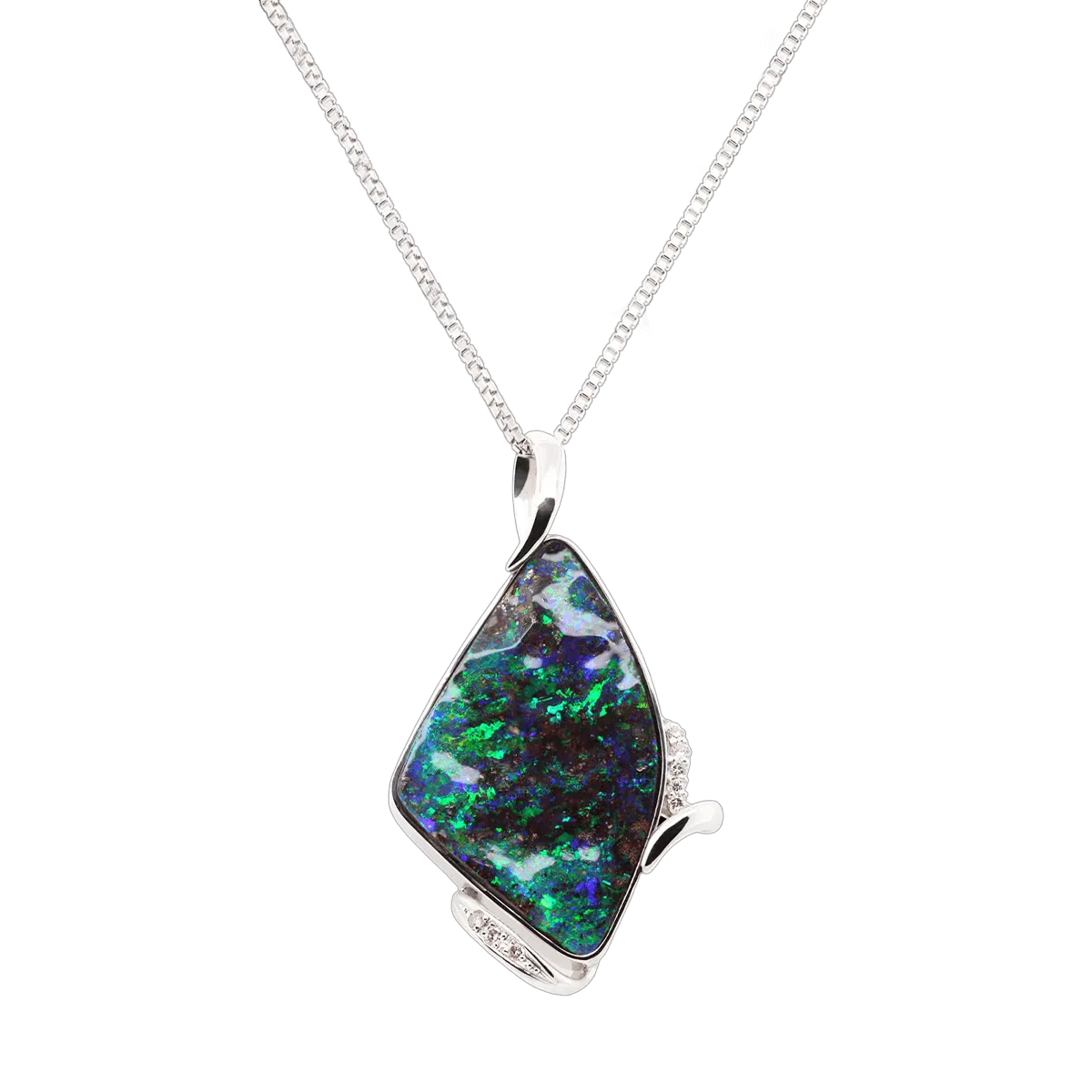 Green Shimmer Opal Necklace